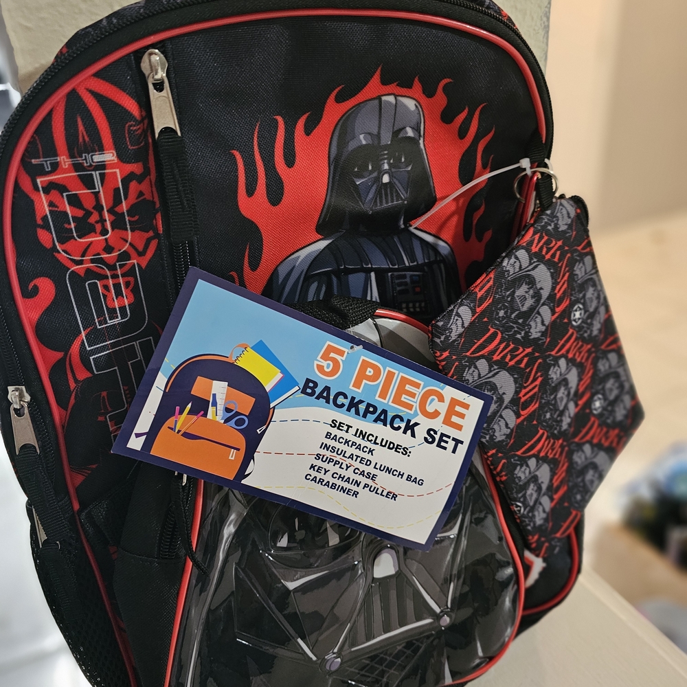 Star Wars Kids Backpack Set - Black and Red